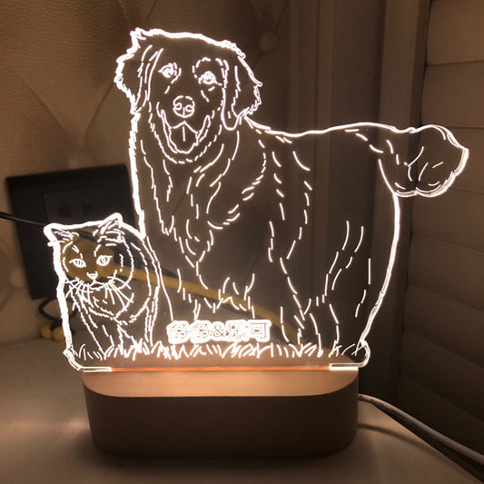 Custom 3D Pet Photo Night Light – Keep Their Memory Glowing