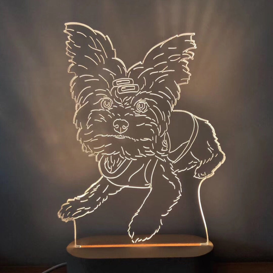 Custom 3D Pet Photo Night Light – Keep Their Memory Glowing