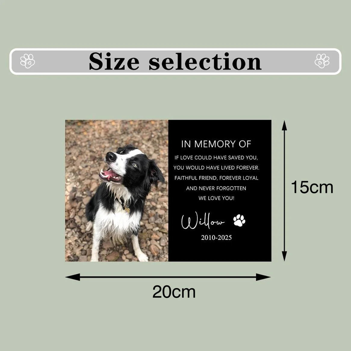 Pet Memorial Garden Stone – Personalized Tombstone with Photo