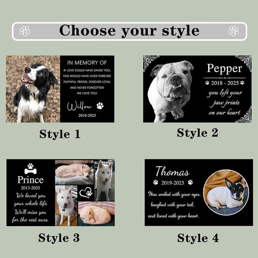 Pet Memorial Garden Stone – Personalized Tombstone with Photo