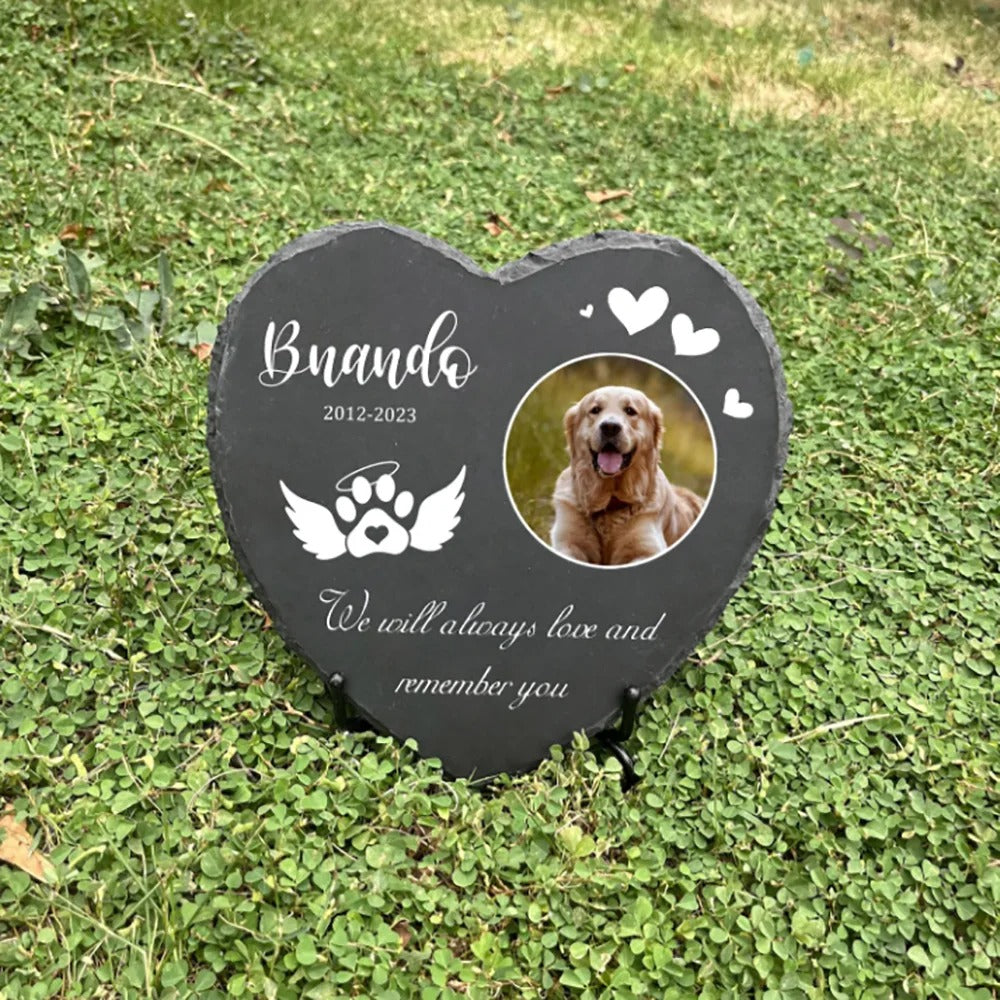 Custom Pet Photo Garden Stone – A Loving Tribute.