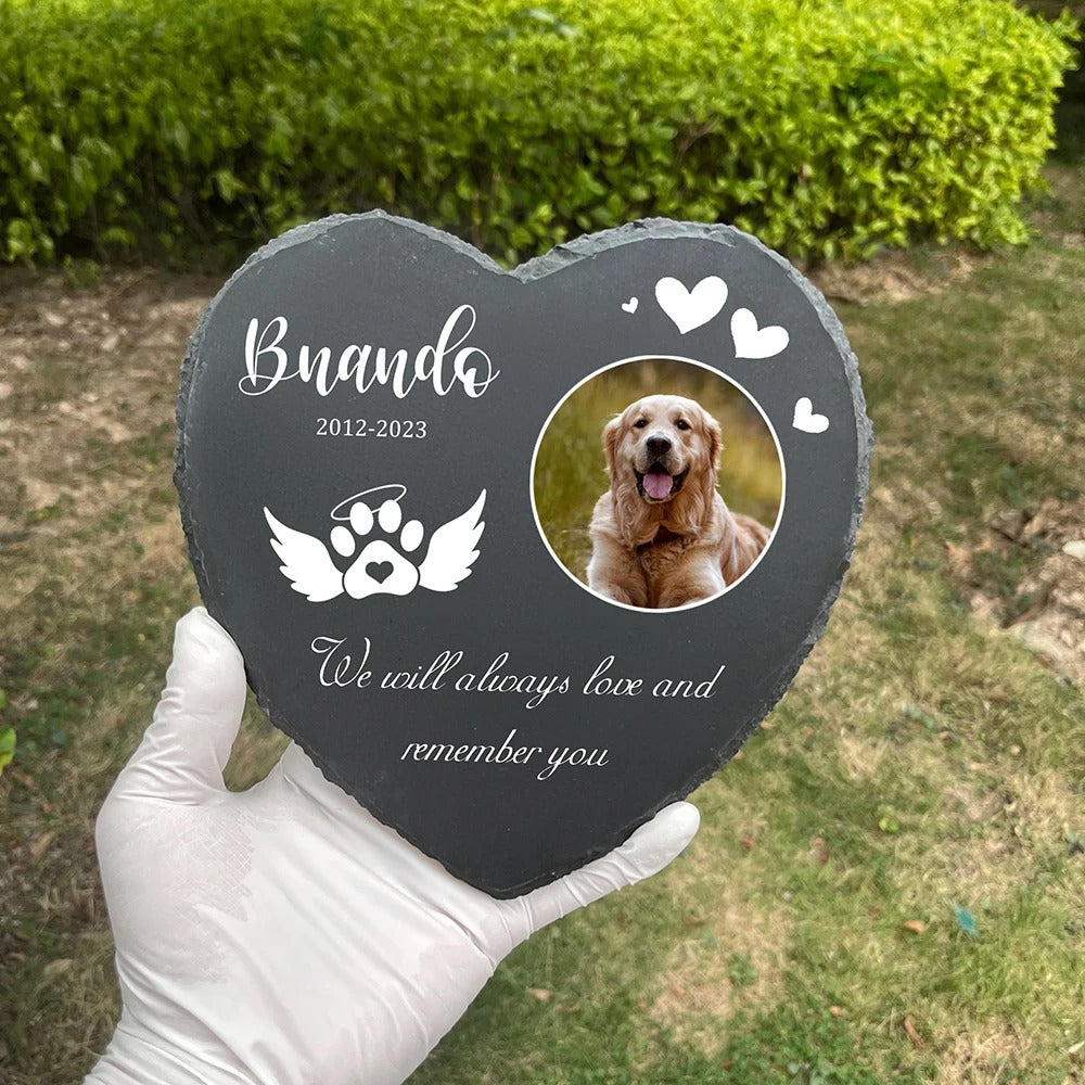 Custom Pet Photo Garden Stone – A Loving Tribute.