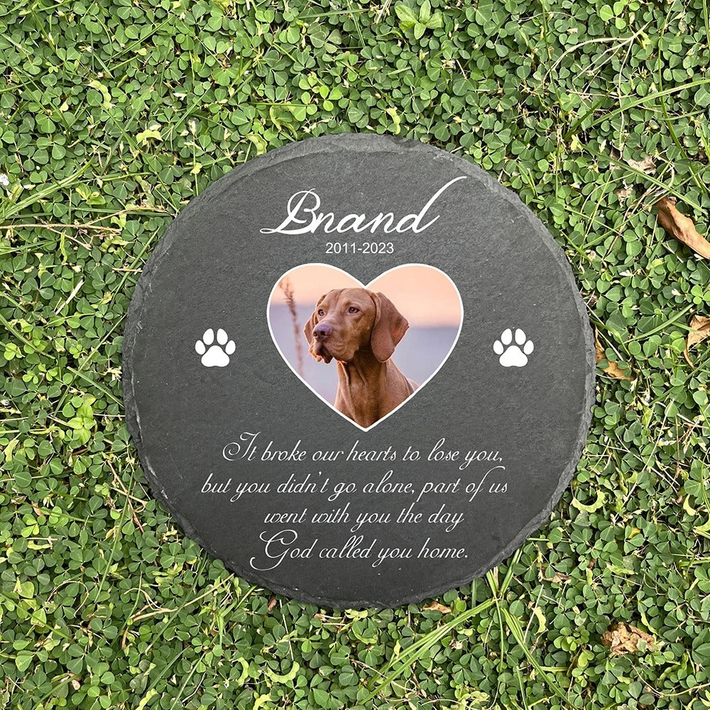 Custom Pet Photo Garden Stone – A Loving Tribute.