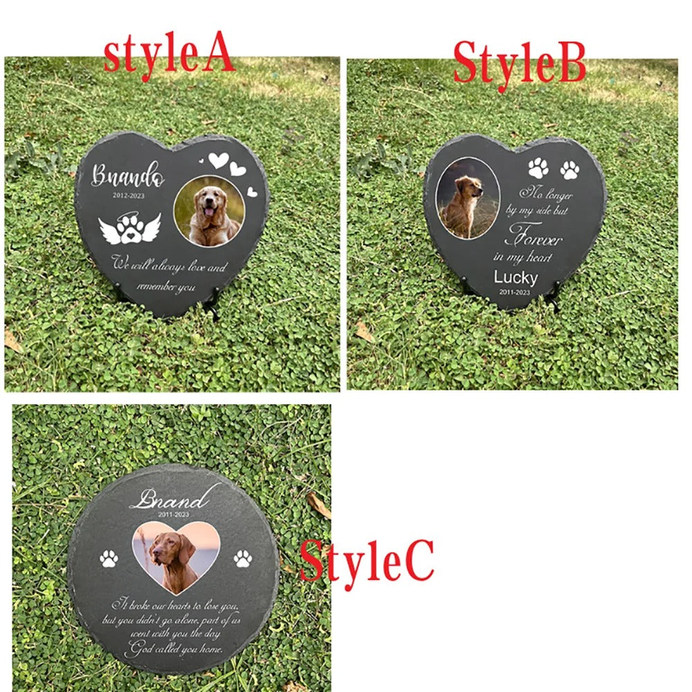Custom Pet Photo Garden Stone – A Loving Tribute.