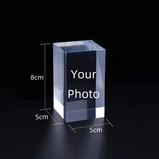 Remember Forever: Engraved Photo Crystal Candle Holder