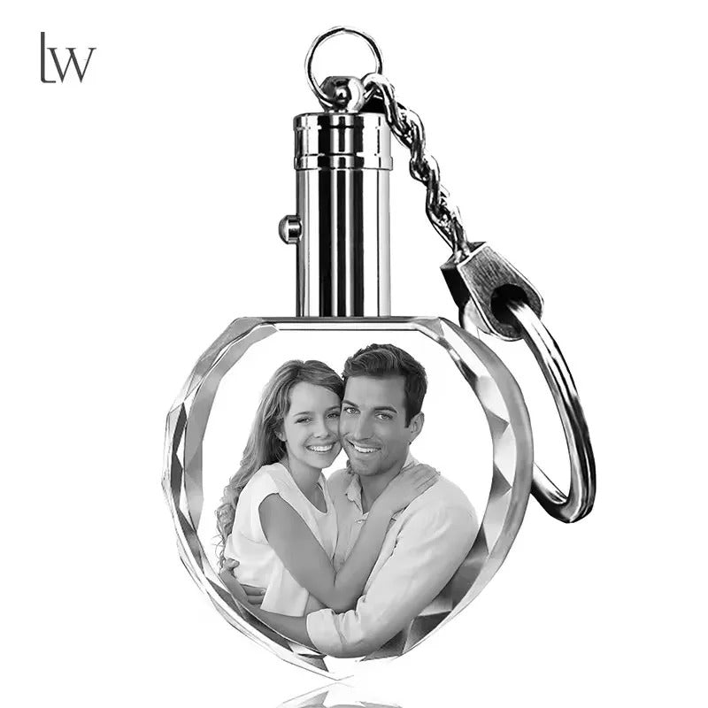 Cherished Memories Crystal Heart Necklace — Custom Photo Gift