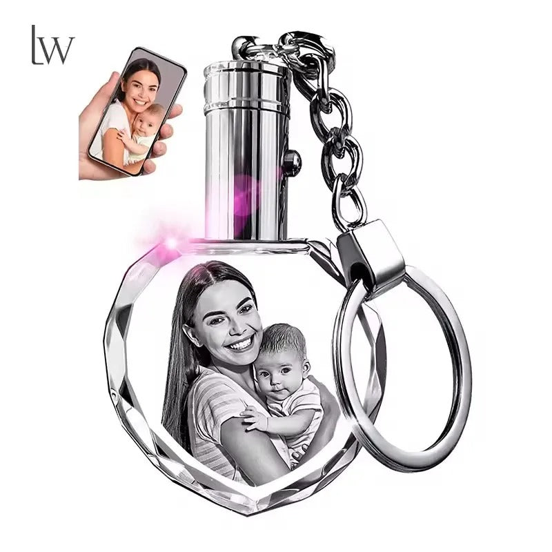 Cherished Memories Crystal Heart Necklace — Custom Photo Gift